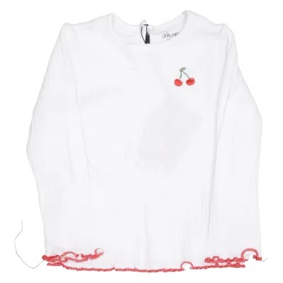 T-shirt à manches longues (Blanc, Rouge) de Little Me Coton, Polyester