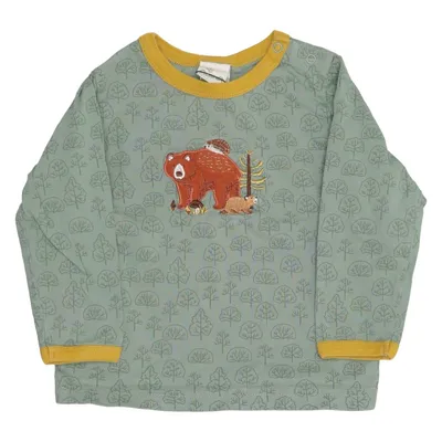 Langærmet t-shirt (Grøn, Gul) fra Alana Økologisk bomuld