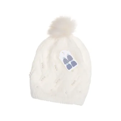 Pompon muts (Wit) van Yerli Üretim Acryl, Polyamide