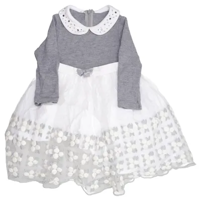 Dress (Gray, White, Multicolored) from Monnalisa Cotton, Polyamide, Viscose