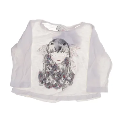 Långärmad t-shirt (Vit, Flerfärgad) från Zara BabyGirl Bomull
