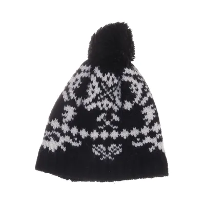 Bobble hat (Black, White) from Fox Wool