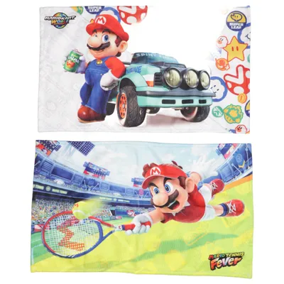 Towel (White, Multicolored) from Nintendo Cotton, Polyester