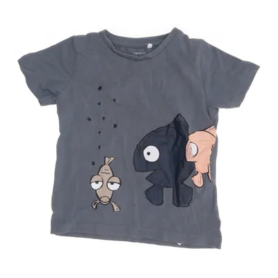 T-shirt (Blauw) van Name It Organisch katoen, Elastaan