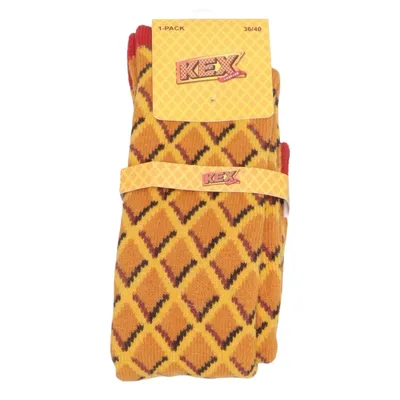 Knit socks (Yellow, Red, Brown) from Kex Choklad Acrylic, Elastane, Polyamide, Wool