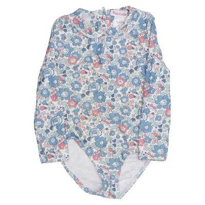 Romper (Blauw, Wit, Roze) van Petit Crabe Elastaan, Polyamide