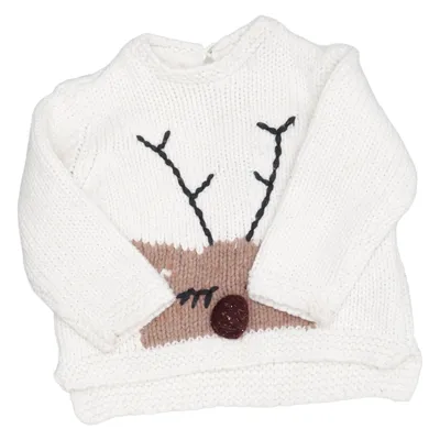 Kersttrui (Wit, Bruin) van Zara Knitwear Acryl, Katoen, Polyamide