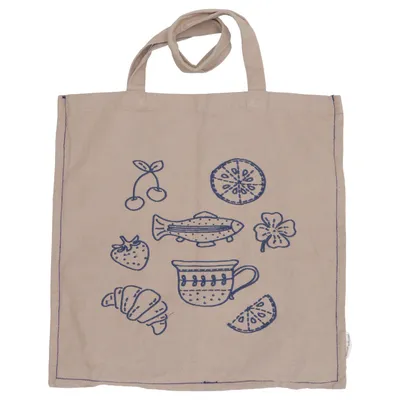 Canvas tas (Beige, Blauw) van Søstrene Grene