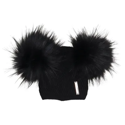 Tophue (Sort) fra Honey & Lemon Angora, Kunstpels
