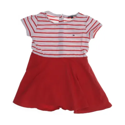 Kjole (Rød, Hvid) fra Tommy Hilfiger Bomuld, Elastan
