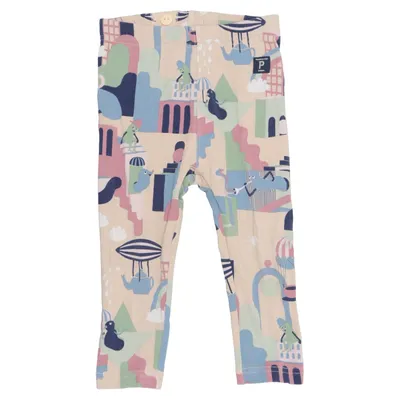 Legging (Beige, Multicolore) de Polarn O. Pyret Élasthane, Coton biologique