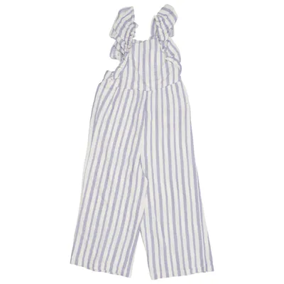 Jumpsuit (Blau, Weiß) von Zara Baumwolle, Polyester