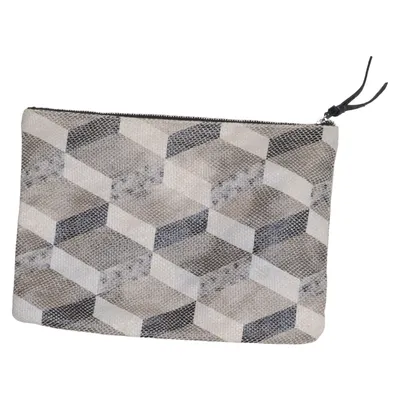 Clutch bag (Gray, Black) from Pieces Cotton, Polyester
