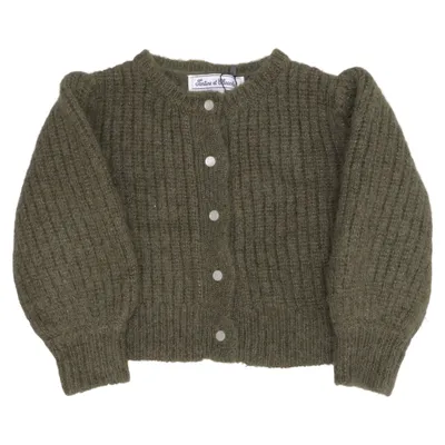 Cardigan (Groen) van Tartine et Chocolat Elastaan, Metallvezel, Mohair, Polyamide, Polyester, Wol