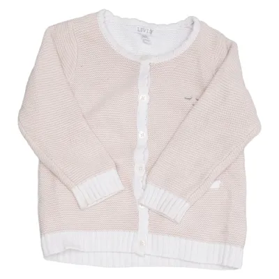 Cardigan (Pink, Hvid) fra Livly Bomuld