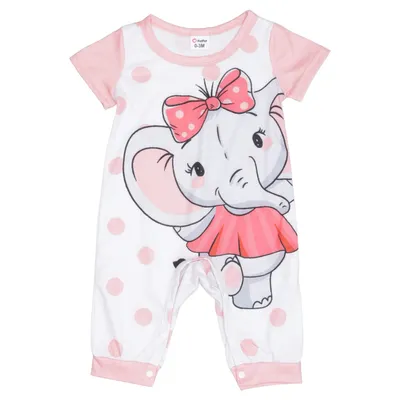 Barboteuse (Blanc, Rose) de PatPat Élasthane, Polyester