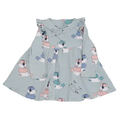 Dress (Green, Multicolored) from Polarn O. Pyret Cotton, Elastane