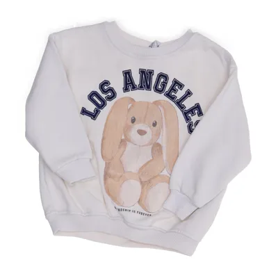 Sweatshirt (Wit) van Zara Katoen, Polyester