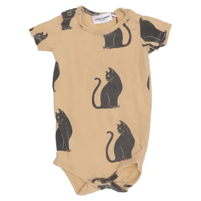 Body (Beige, Svart) från Mini Rodini Elastan, Ekologisk bomull