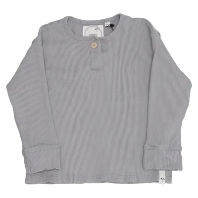 Henley T-shirt (Grå) fra Saga copenhagen Elastan, Økologisk bomuld