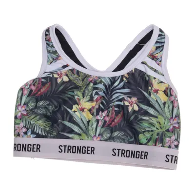 Brassière (Blanc, Multicolore) de Stronger Élasthane, Polyester