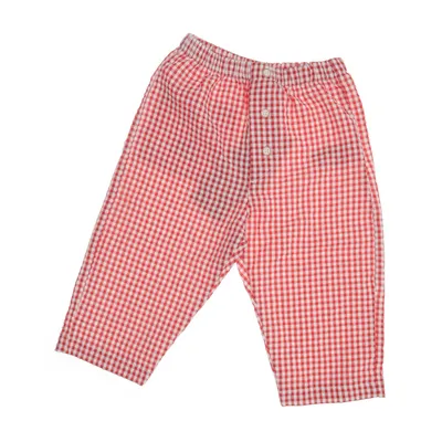 Pants (Red, White) from Zara Cotton, Polyester