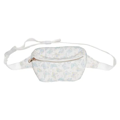 Waist bag (White, Multicolored) Cotton, Polyester