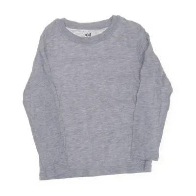 Långärmad t-shirt (Grå) från H&M Basic Bomull, Viskos