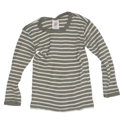 Langærmet t-shirt (Grøn, Hvid) fra Engel Silke, Uld