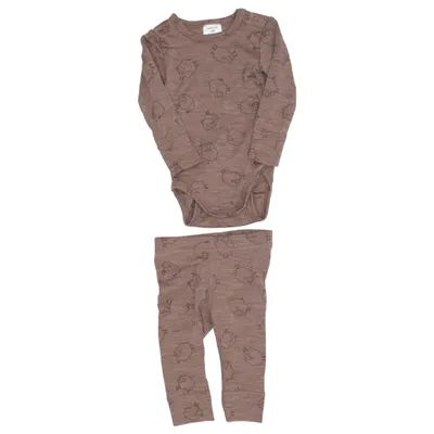 Sæt (Brun) fra Lindex Baby Merinould