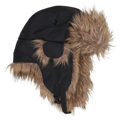 Trapperhat (Sort, Brun) fra Lindberg Kunstpels, Polyamid, Polyester