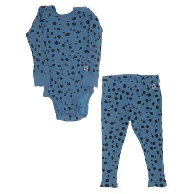 Set (Blauw, Zwart) van Lindex Baby Katoen, Elastaan