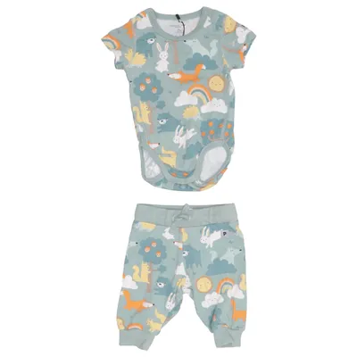 Set (Green, Multicolored) from Polarn O. Pyret Elastane, Organic cotton