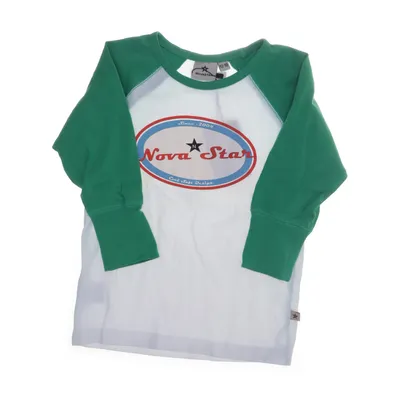 Baseballtröja (Vit, Grön) från Novastar Bomull, Elastan
