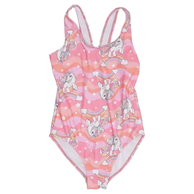 Maillot de bain une pièce (Rose, Multicolore)