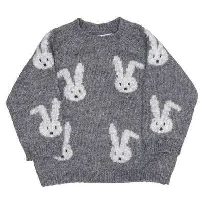 Sweater (Gray, White) from Zara Acrylic, Polyamide, Polyester, Wool