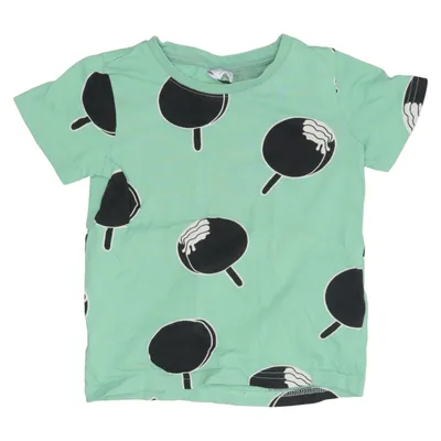 T-shirt (Green, Black) from Lindex Kids Cotton
