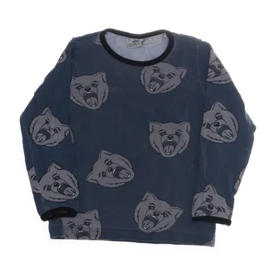 T-shirt à manches longues (Bleu, Gris) de Småfolk Coton, Élasthane, Modal