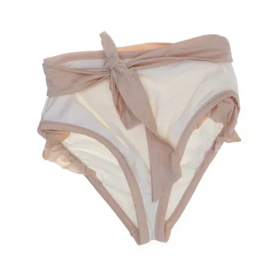 Bikini bottom (Beige, White) from ASOS Swim Elastane, Polyamide