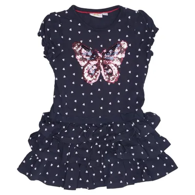 Jurk (Roze, Blauw, Wit) van Kids Katoen, Elastaan