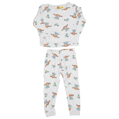 Pyjama (Grau, Mehrfarbig) von Åhléns Kids Baumwolle, Viskose