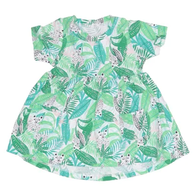 Jurk (Groen, Wit, Meerkleurig) van MyWear Baby Katoen, Elastaan