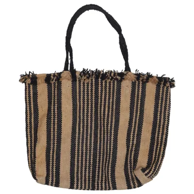 Strandtas (Beige, Zwart) van Madam Stoltz Katoen