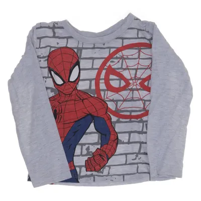 T-shirt à manches longues (Gris, Rouge, Bleu) de Marvel Spiderman Coton, Polyester