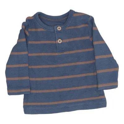 Henley Shirt (Blau, Braun) von ICA I Love Eco Elasthan, Bio-Baumwolle