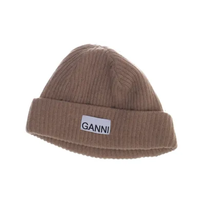 Beaniemössa (Beige) från Ganni Polyamid, Ull