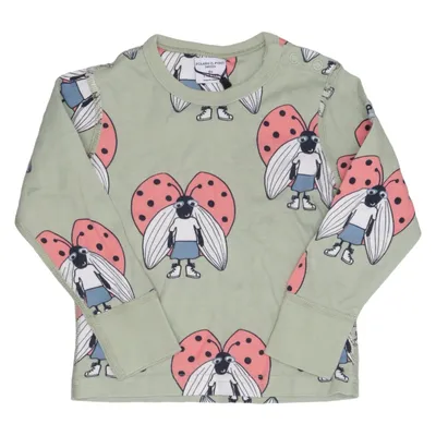Långärmad t-shirt (Grön, Flerfärgad) från Polarn O. Pyret Bomull