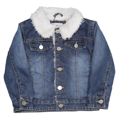 Veste en jeans fourrée (Bleu) de Borderline Coton, Polyester