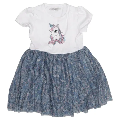 Dress (White, Blue, Multicolored) from Mywear Young Cotton, Elastane, Polyester