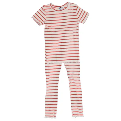Ensemble (Beige, Rouge) de Rikiki Coton, Élasthane